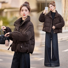 新标90白鸭绒短款印花波点羽绒服女2025冬季新款，女装羽绒服，余墨