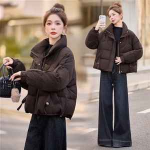新标90白鸭绒短款印花波点羽绒服女2025冬季新款图片