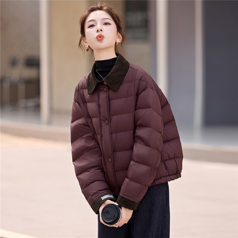 【现货现货】【数据好】轻薄羽绒服短款冬季2025新款90白鸭绒外套,女装羽绒服,一安秀