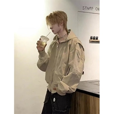 原宿简约夹克双层有内里流行潮流文艺日系气质新款百搭ins慵懒，男装夹克，星座506A
