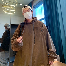 美式复古连帽卫衣男春秋重磅灯芯绒外套阿美咔叽套头长袖WY22-P33，女装短外套，星座1008-1