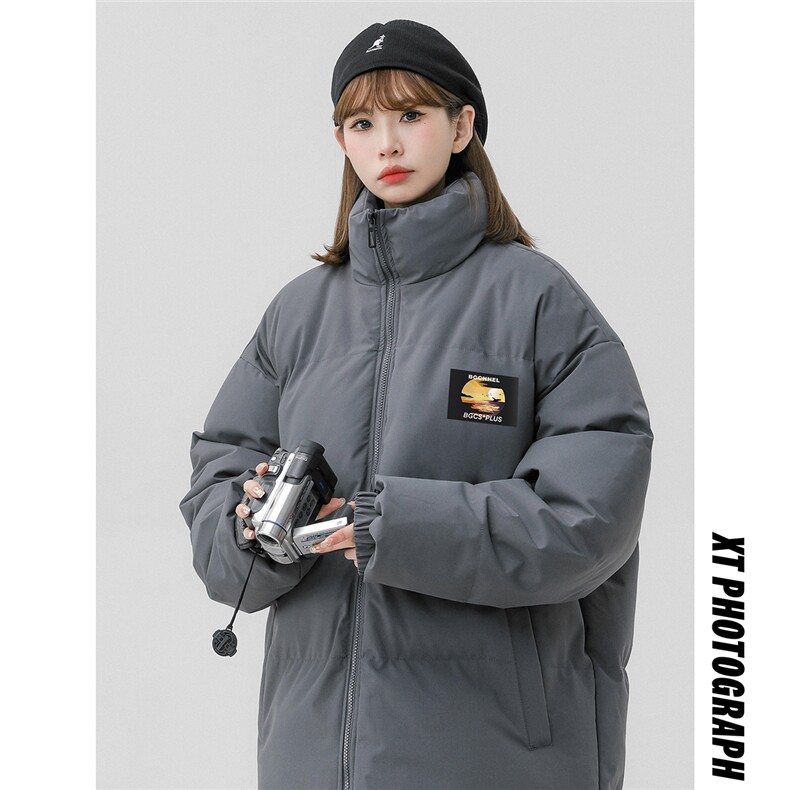 中性风23冬季时尚百搭宽松字母印花潮流棉服外套MY2084P85控118,男装棉衣,A247A