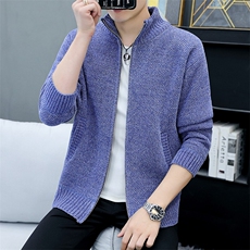 品质好秋冬季新款男士休闲立领毛衣外套百搭加绒夹克8907-P50，男装针织衫/毛衣，星座1706