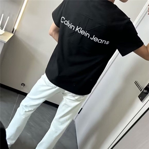 浅灰色字母印花牛仔阔腿裤男春款高腰炸街直筒休闲小脚裤图片