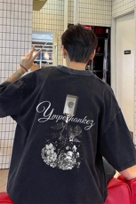 直播品质240克重磅水洗做旧短袖t恤男女SDX193-特P25控48，男装T恤，电商B367