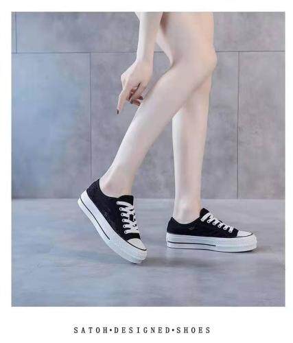 2021真皮内里蕾丝时尚百搭潮流帆布鞋，其它，她他麦