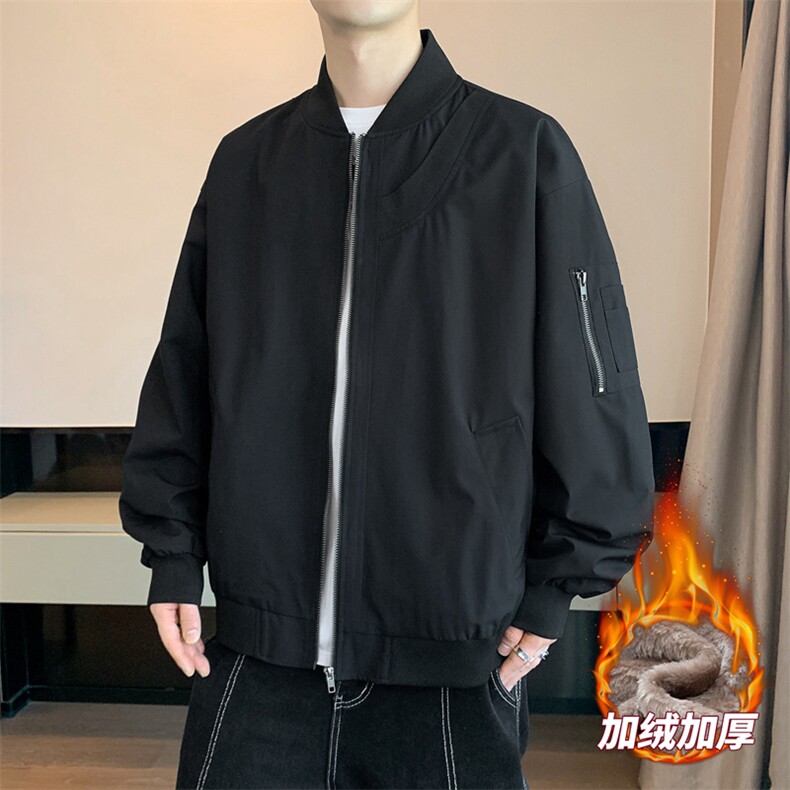 加绒加厚棒球服飞行员夹克宽松休闲工装外套JK88-P78 加绒P88图片