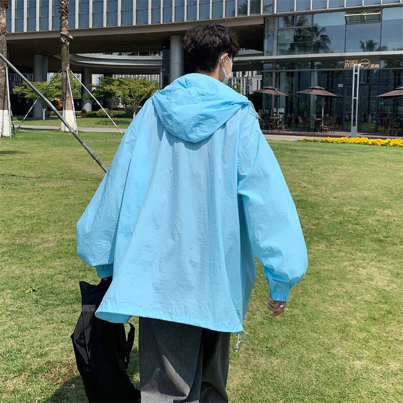 Wt119-P36夏季宽松型冰丝褶皱防晒服,男装夹克,星座1501-1