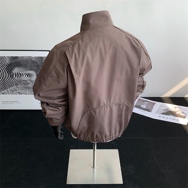 韩版设计感翻领垫肩斜纹夹克简约cleanfit夹克外套JK02537-P80,男装夹克,星座308B-2