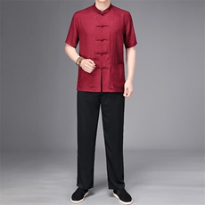 唐装太极服中式立领风短袖套装时尚爸爸装SF9783-P148，男装民族服装，星座1105-3