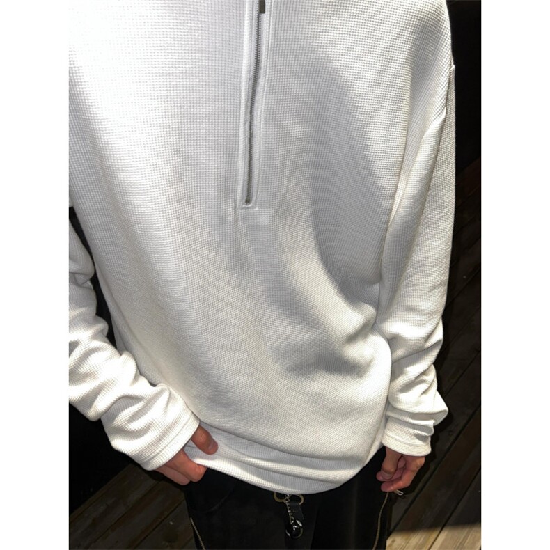 【有货】cleanfit半拉链华夫格卫衣男款圆领长袖t恤W007LL-特P38,男装卫衣,星座1007（原301D）