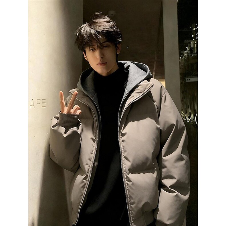 现货高品质重磅工艺美式高街假两件PU皮棉衣男女加厚棉服外套,男装棉衣,电商A486