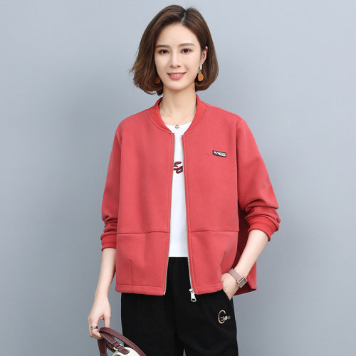 春秋短外套女2025新款百搭棒球服中年女士夹克休闲开衫上衣,女装卫衣/绒衫,独衣靓