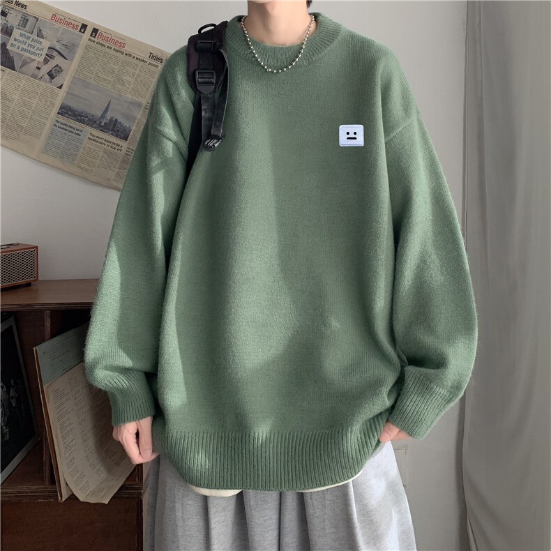 XZ809A/M001/P45/控68宽松休闲印花笑脸毛衣,男装针织衫/毛衣,星座809A(原222-1)