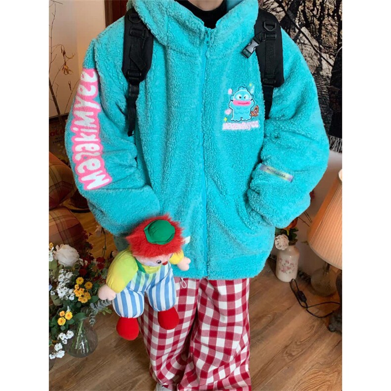 秋冬童趣可爱小丑鱼羊羔绒外套女加厚保暖棉服上衣,男装卫衣,星座716-4