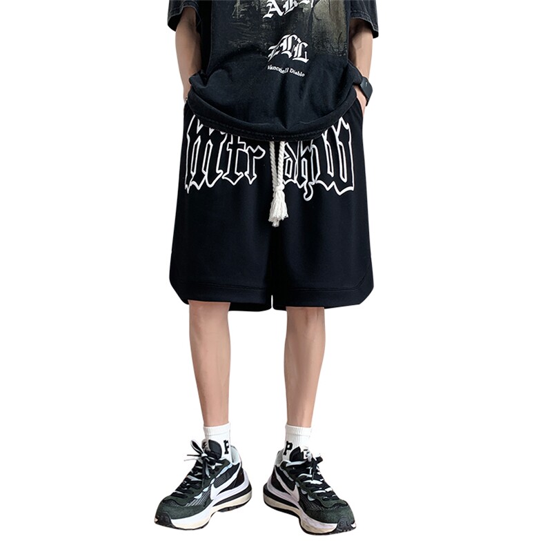 wassuphappy粉红色短裤男夏季2025新款潮牌美式篮球运动五分裤子,男装牛仔裤,四季星座806
