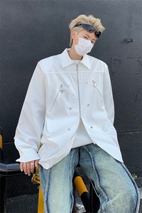 男装衬衫24春季小众金属设计衬衫韩版长袖衬衣XZ514-2-202417-P78图片