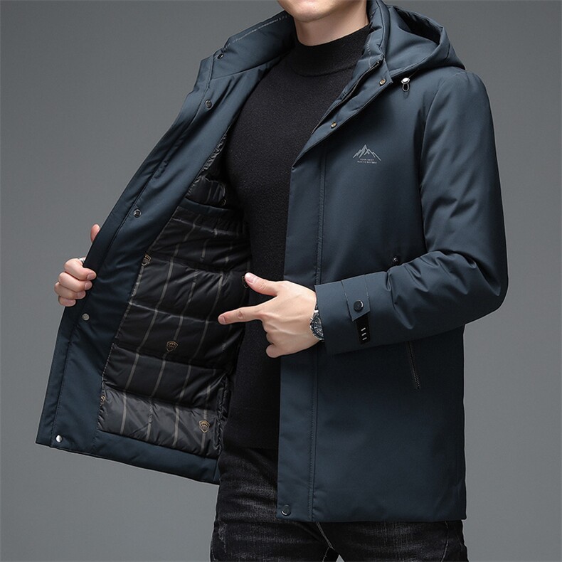 男士可脱卸帽羽绒服冬季加厚2023新款中年休闲爸爸装鸭绒保暖外套,男装羽绒服,电商B212（原钱塘6029）