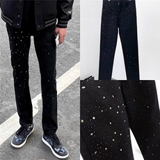 修身牛仔裤男镶钻小脚裤YT1012P45，男装牛仔裤，星座1112-1