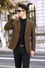 秋冬新款西服休闲复古天丝棉西装男2501P165，男装西服套装，电商D225-1