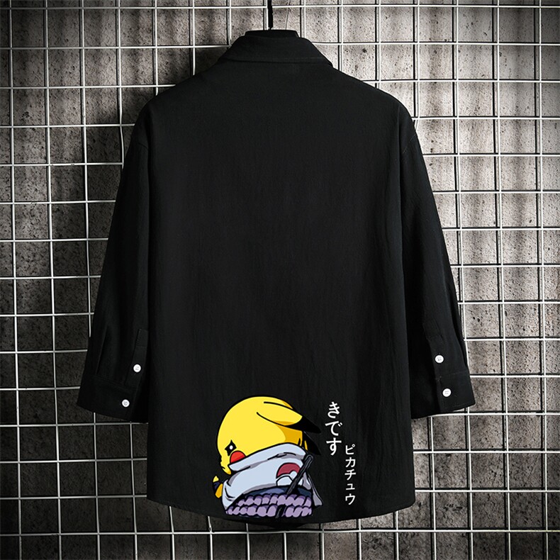 QC58036-P45 亚七分袖衬衫男大码五分袖衬衣男短袖 网格挂拍图片