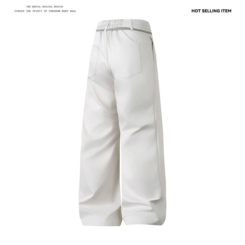 25新款高级感抽绳潮流复古纯色宽松百搭休闲长裤504-K245-P45控68,男装休闲裤,星座504