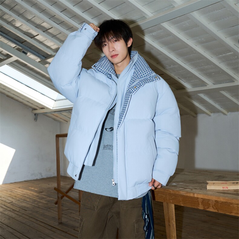 冬季新品得物美式潮流高品质格子加绒加厚棉衣外套棉服MY5566-P88,男装棉衣,星座610B-1