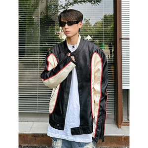 B221 美式ins高街暗黑痞帅型男机车服外套上衣 SY2306-P90控118图片