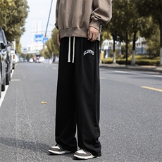 春秋季潮牌阔腿运动束脚卫裤美式高街宽松直筒休闲长裤W9528-P35，男装休闲裤，星座1008