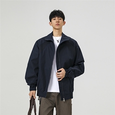 美式罗纹拼接袖子褶皱大码M-5XL教练夹克男JK78056P69控105，男装夹克，星座227-7