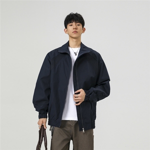 美式罗纹拼接袖子褶皱大码M-5XL教练夹克男JK78056P69控105图片