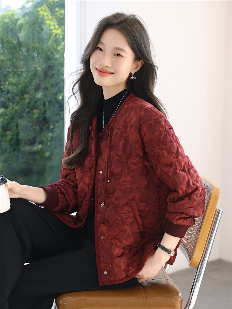 新中式盘扣棉服外套女冬2025新款时尚洋气加厚保暖显瘦短款棉衣,女装棉衣/棉服,涵誉