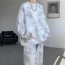 现货TZ759-特批6098高品质高克重秋季新款大码刺绣套装，男装休闲套装，电商A059
