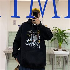 WY08-P48秋冬汤姆猫印花卫衣男连帽休闲宽松大码套头外套，男装卫衣，电商B369（原A024）