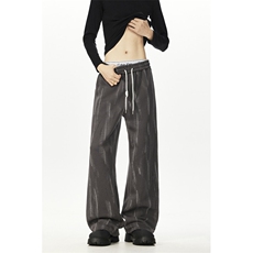 703-K396-P50秋季开口笑烧花流星印花直筒休闲长裤，男装休闲裤，星座703