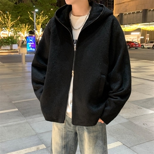 夜景光版二开防羊绒蝙蝠袖连帽大衣男士外套上衣A406 JK2563 P90图片
