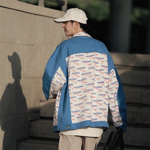 特批60 cityboy街拍秋季翻领夹克男女外套港风拼接工装外套GJK222图片