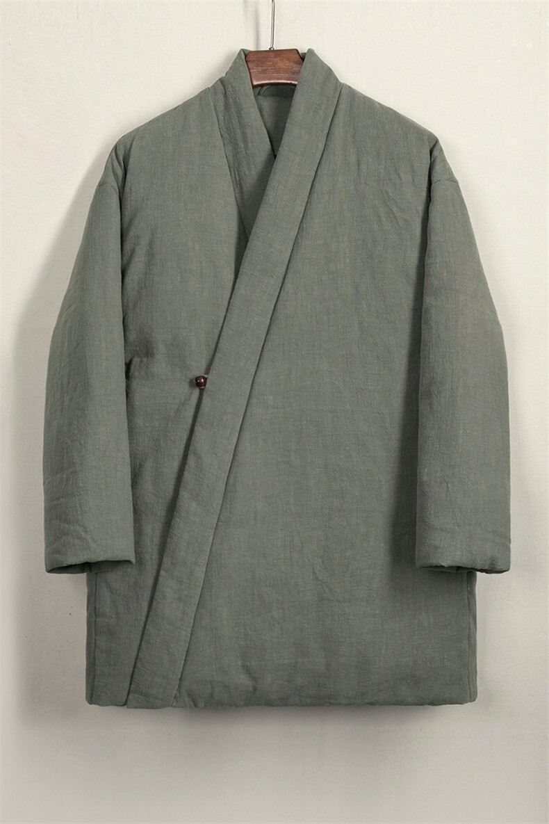 秋冬新款风男装棉麻男士中长款改良汉服棉袄外套Y07P150,男装民族服装,钱塘802
