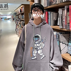 2024年秋冬季新款宽松港风宇航员长袖连帽卫衣A071-W555-P45，男装卫衣，电商A071
