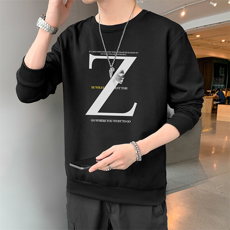 跑量卫衣男22秋季打底上衣潮流韩版宽松T恤时尚百搭长袖W001,男装卫衣,星座815-2