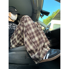 D232-K9108-P45控68早秋大码数据款格子裤子萝卜休闲裤，男装休闲裤，电商D232
