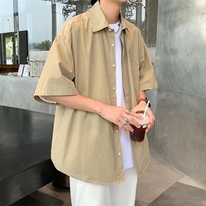 夏季港风日系衬衫短袖男坠感宽松百搭CT230P33图片