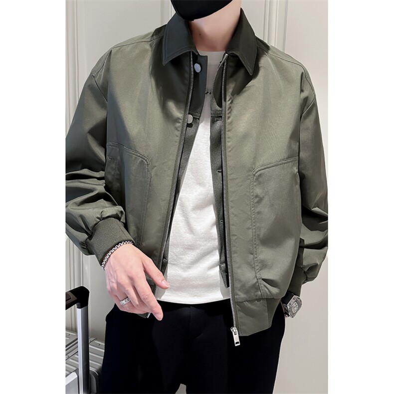 秋季2023轻熟抖音小伙假两件纯色休闲夹克店主风A236-JK5031-P135,男装夹克,电商A236
