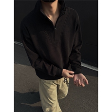 坑条肌理感春季新款半高领拉链男士卫衣上衣潮牌痞帅外套P58，男装卫衣，电商C306-1