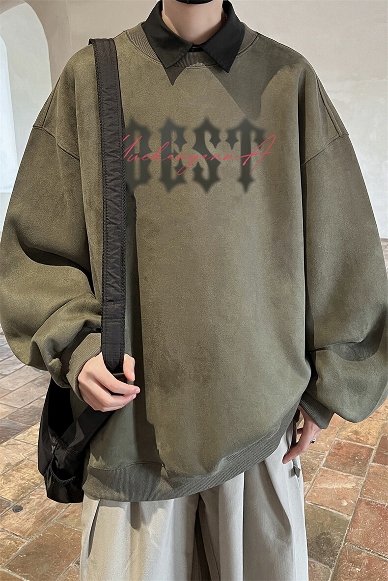 量大优可提供视频麂皮绒卫衣圆领HD019-1-LPYL4108-P30,男装卫衣,电商019-1