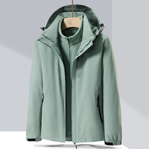 纯色户外冲锋衣男三合一可拆卸登山服外套A068-QYJK05-TP108图片
