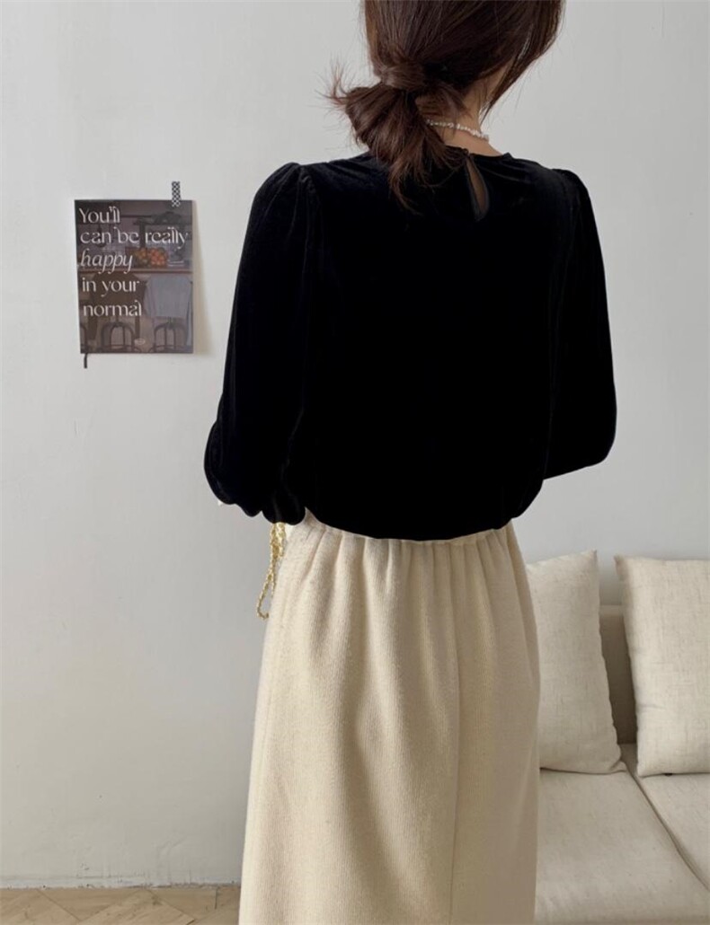 早春新款丝绒小衫打底衫，其它，泰靡(1F)