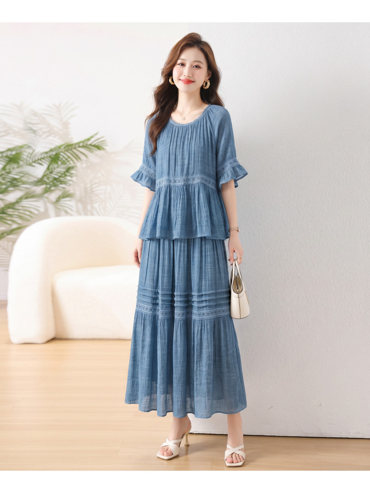 套裙女夏季宽松休闲气质优雅两件套,女装套装/套裙,曼沙奕珂