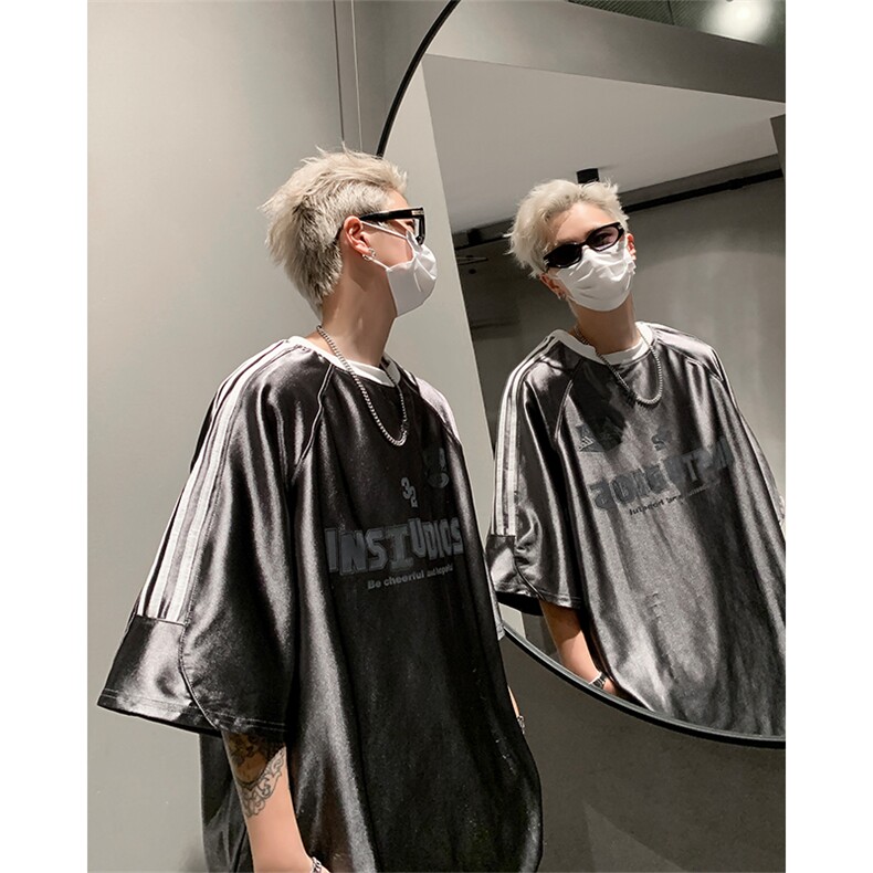 男装短袖T恤2025夏季条纹字母印花五分袖体恤XZ514-2-202468-P58,男装T恤,星座514-2(原B239)