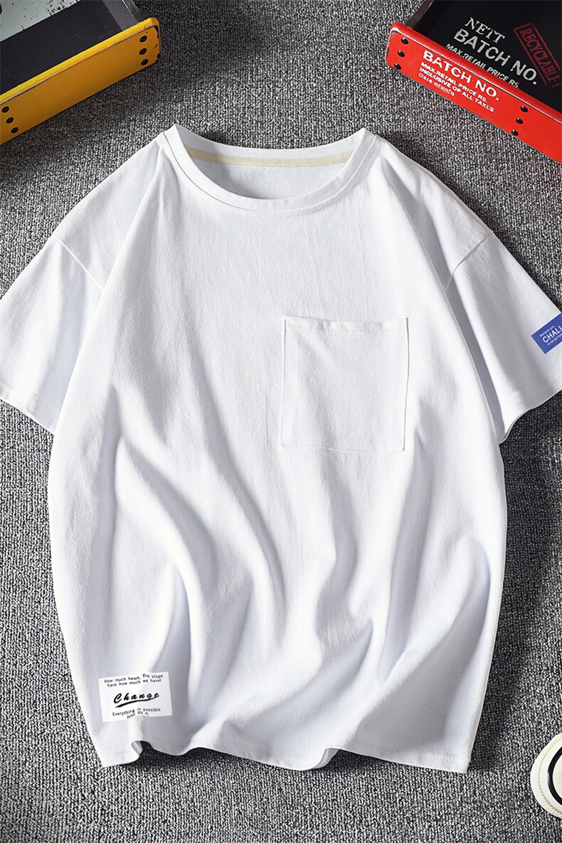 DX24062-P25大口袋百搭短袖t恤男大码半袖体恤上衣服,男装T恤,电商A040A
